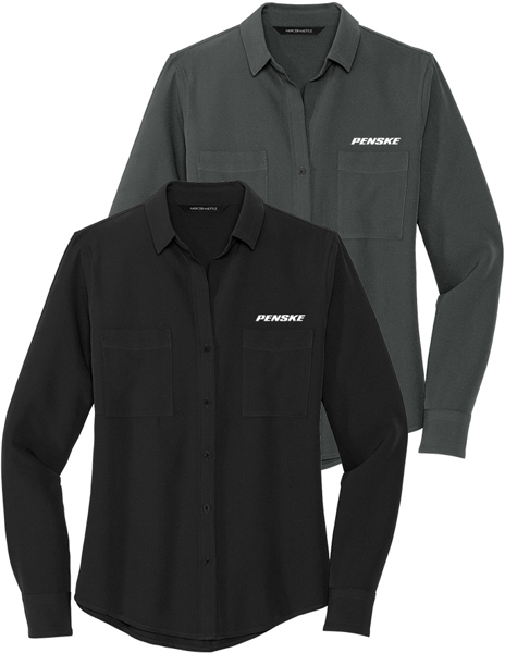 Picture of -D-Women's Stretch Crepe Long Sleeve Camp Blouse